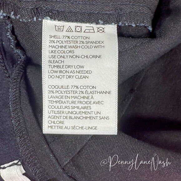 OU Cooperative High Waisted  Zip Back Denim Shortie Navy - Picture 7 of 7